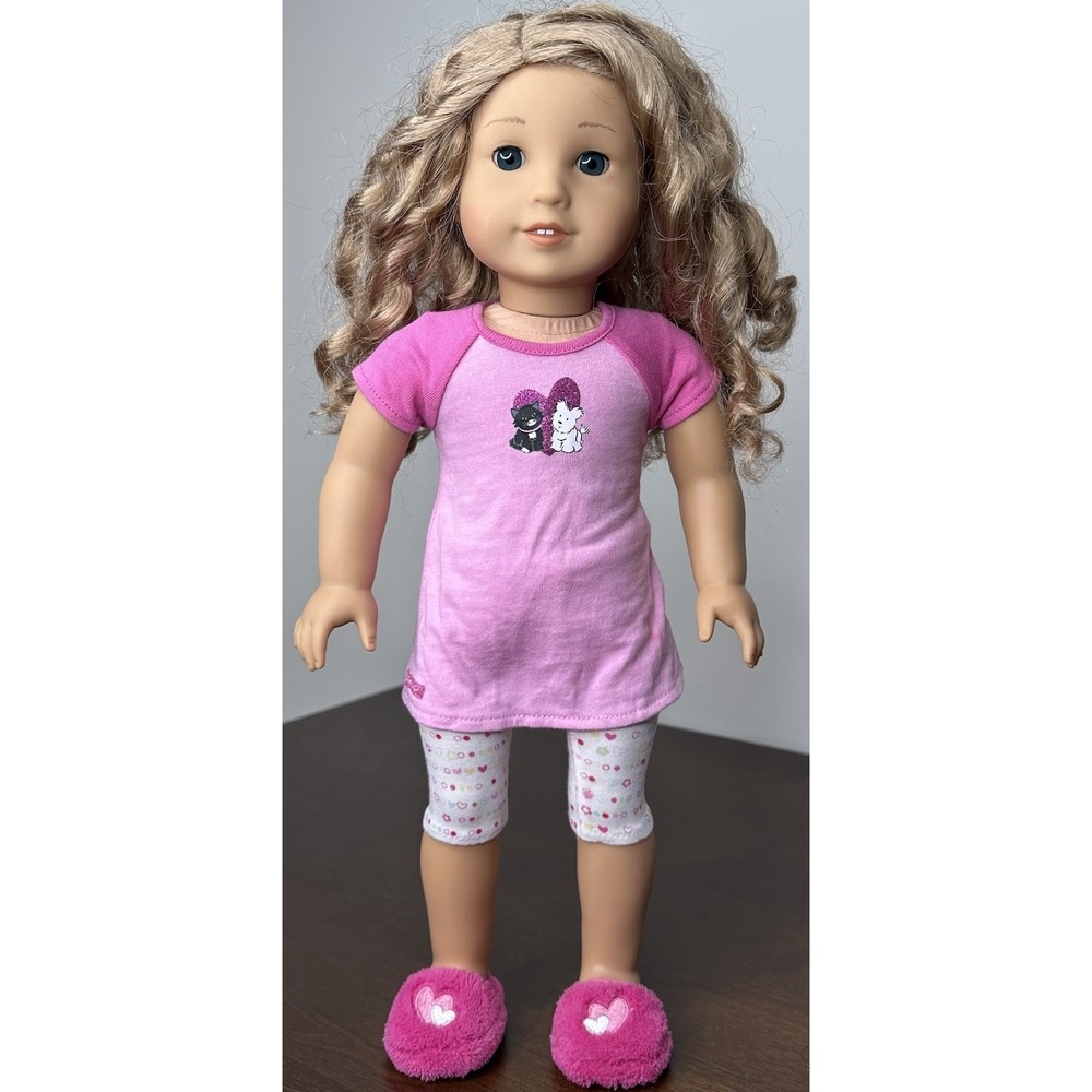 American Girl Create Your Own Jess Mold Doll CYO Asian Blonde Curly Blue Eyes